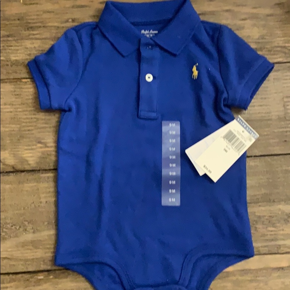 New with tags - polo blue collared onesie 9m